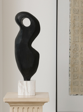 法式中古风落地雕塑台摆件罗马柱底座家居客M厅玄关方形柱子装饰