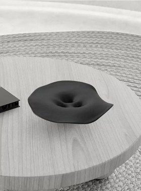 黑白陶瓷果盘果盆厨房陶瓷摆件软装饰品新中式摆设