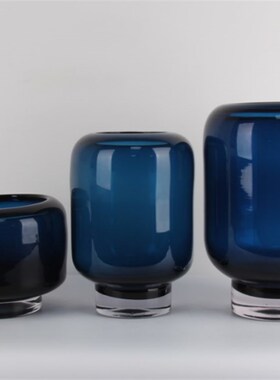 现代简约创意玻璃花器花瓶样板房售楼处桌面茶几电视柜软装饰品