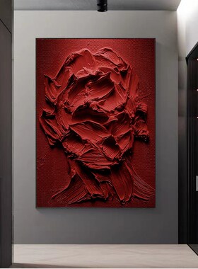 纯手绘装饰画厚肌理立体浮雕挂画人物刮刀画现代简约客厅卧室壁画