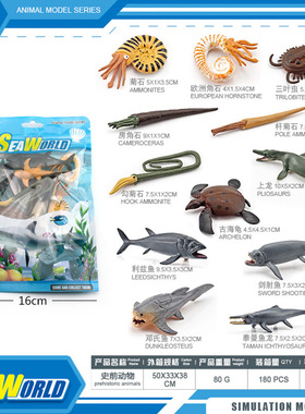 仿真南极北极动物海洋史前动物远洋鱼类贝壳企鹅模型摆件玩具