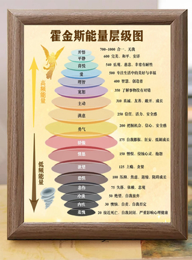 霍金斯能量层级图木质挂墙相框
