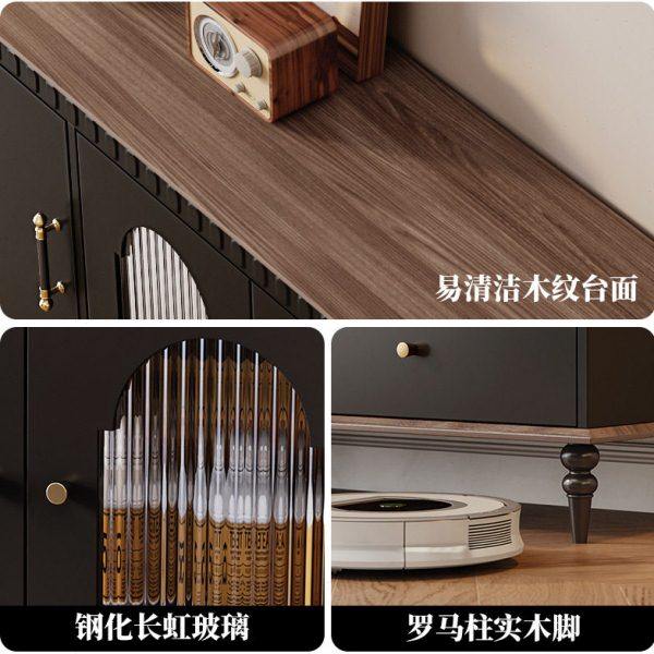 中古风餐边柜30cm超薄矮柜新款厨房多功能储物柜靠墙一体款,淘宝优惠券,粉丝福利购,淘宝优惠卷