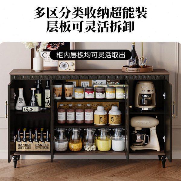 中古风餐边柜30cm超薄矮柜新款厨房多功能储物柜靠墙一体款,淘宝优惠券,粉丝福利购,淘宝优惠卷