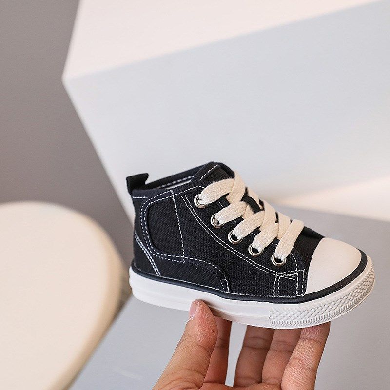 女宝宝帆布鞋男童秋款1-3岁儿童布鞋婴幼儿软底学步鞋板鞋高帮,淘宝优惠券,粉丝福利购,淘宝优惠卷