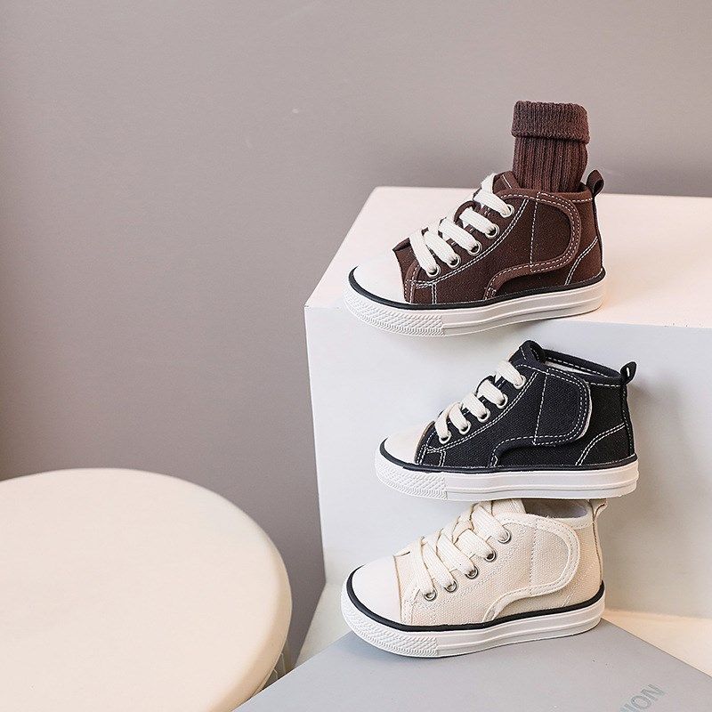 女宝宝帆布鞋男童秋款1-3岁儿童布鞋婴幼儿软底学步鞋板鞋高帮,淘宝优惠券,粉丝福利购,淘宝优惠卷