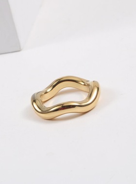 可水洗韩国复古博主风高级质感大气上档次不掉色简约戒指可叠戴潮