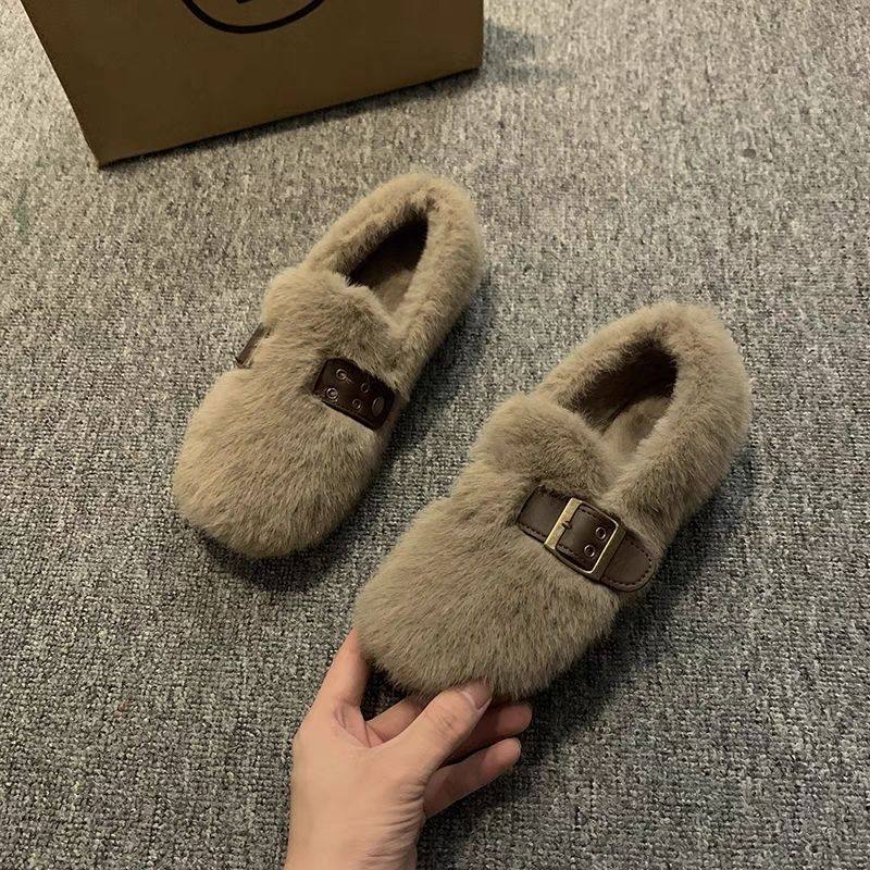 网红毛毛鞋冬天外穿2025年新款秋冬软底加绒豆豆加厚保暖棉鞋女,淘宝优惠券,粉丝福利购,淘宝优惠卷