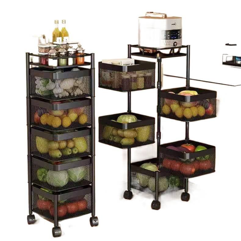【包邮】【2.9万次回购】可旋转厨房置物架免安装落地多层蔬菜架,淘宝优惠券,粉丝福利购,淘宝优惠卷