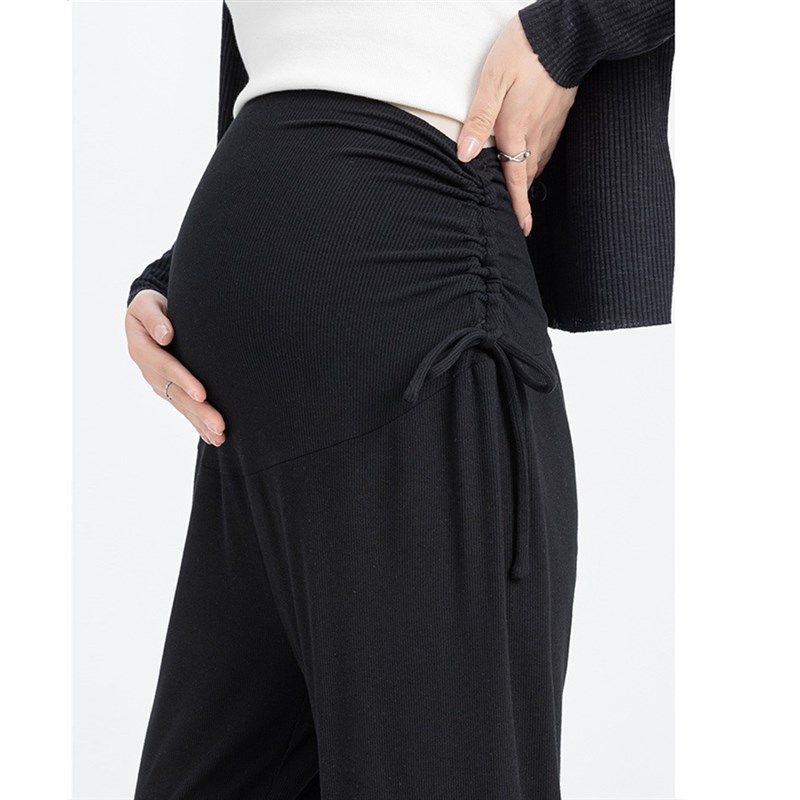 实拍孕妇裤子春夏2024新款小个子孕期阔腿裤外穿抽绳直筒长裤春夏,淘宝优惠券,粉丝福利购,淘宝优惠卷