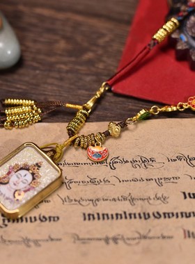 粗矿白度母手绘卡女士项链