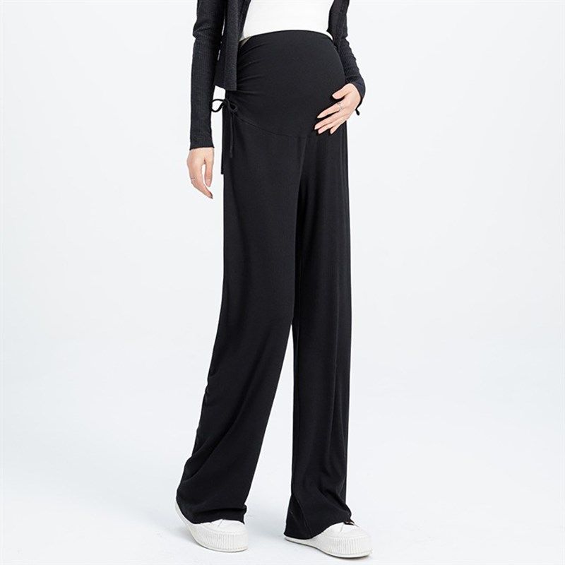 实拍孕妇裤子春夏2024新款小个子孕期阔腿裤外穿抽绳直筒长裤春夏,淘宝优惠券,粉丝福利购,淘宝优惠卷