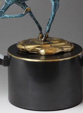 黄铜鹿台灯触h碰式开关高档梅花鹿饰品摆件电视柜玄关工艺品