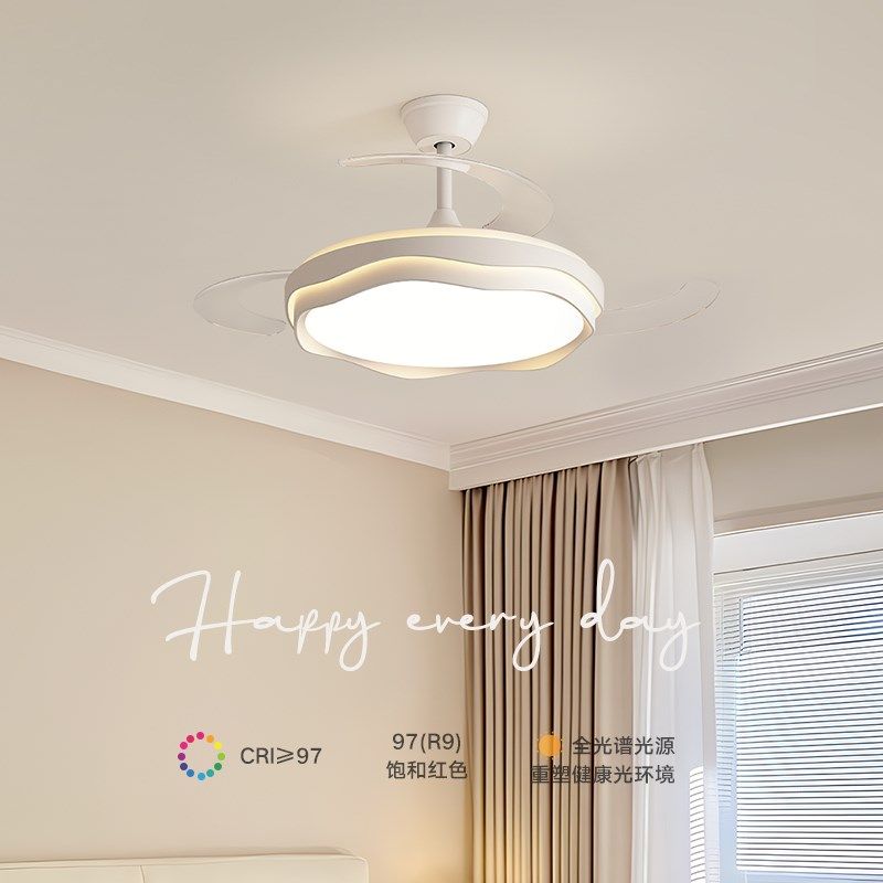 简约风扇灯客厅卧室餐厅灯复古侘寂风胡桃木色静音护眼隐形吊扇灯,淘宝优惠券,粉丝福利购,淘宝优惠卷