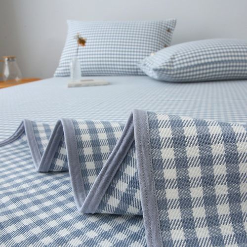 【高端A类】纯棉提花加厚老粗布凉席床单100全棉外贸棉麻床单夏季 - 图0