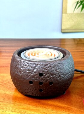 周小毅罐罐茶煮茶专用煮茶炉石纹炉侧把树桩枯木壶办公家用煮茶器