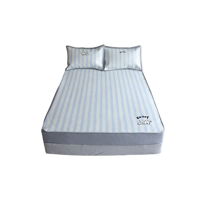 花时间生活夏季冰丝凉席卡通毛巾绣床笠空调软席凉爽透气床品席子,淘宝优惠券,粉丝福利购,淘宝优惠卷