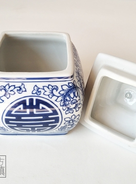 喜字美式陶瓷储物罐糖果收纳陶瓷罐家居酒柜玄关 客厅欧式 茶叶罐