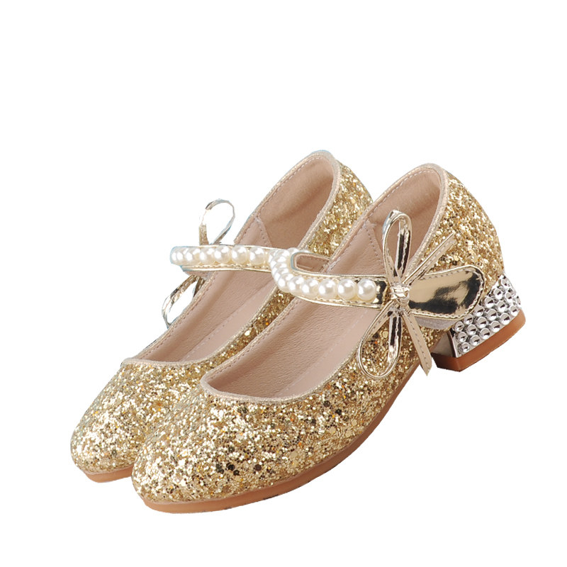 儿童高跟鞋白色女童高端公主鞋风配礼服小皮鞋秋款2023新款水晶鞋,淘宝优惠券,粉丝福利购,淘宝优惠卷