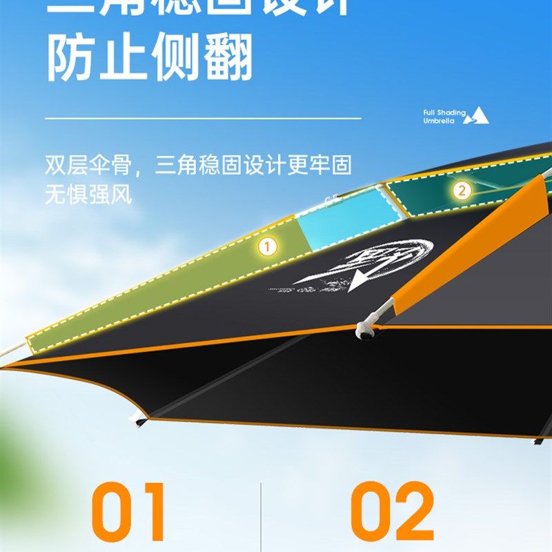 钓鱼伞大钓伞户外雨伞万向折叠垂钓遮阳防晒防暴雨专用2023年新款,淘宝优惠券,粉丝福利购,淘宝优惠卷