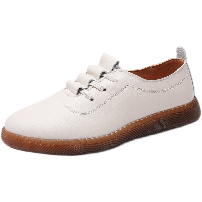 真皮小皮鞋女软底平底小白鞋女皮面防滑休闲鞋百搭透气牛筋底女鞋,淘宝优惠券,粉丝福利购,淘宝优惠卷
