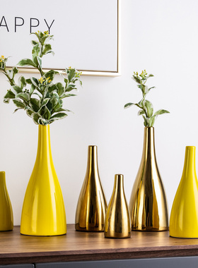 简约现代客厅电视柜创意摆设插花干花工艺品欧式餐桌陶瓷花瓶摆件