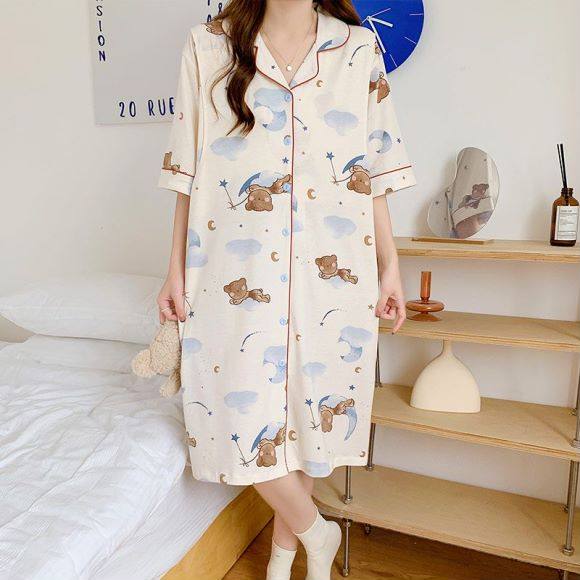 月子服春夏季薄款纯棉产后短袖中长款喂奶哺乳睡裙孕妇睡衣连衣裙,淘宝优惠券,粉丝福利购,淘宝优惠卷