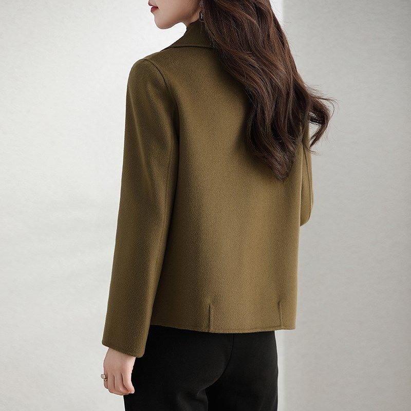 新款双面羊绒大衣女短款韩版显瘦羊毛呢子小个子西装领羊毛外套秋,淘宝优惠券,粉丝福利购,淘宝优惠卷