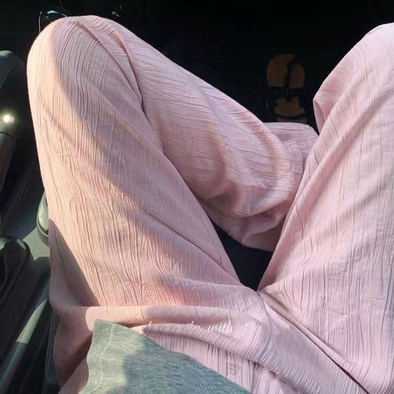 孕妇直筒裤子春夏季2023薄款懒人褶褶裤托腹垂感肌理阔腿休闲长裤,淘宝优惠券,粉丝福利购,淘宝优惠卷