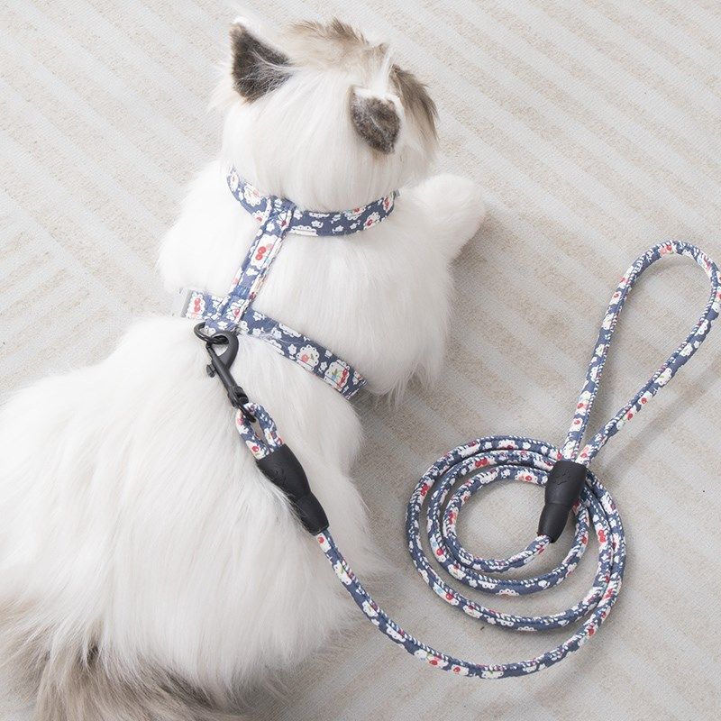 猫咪牵引绳防挣脱外出专用猫绳子缅因布偶德文猫日式背带遛猫链子,淘宝优惠券,粉丝福利购,淘宝优惠卷