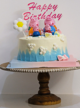 侘寂风木质装饰置物架家用法式复古蛋糕架面包托盘民宿玄关果盘