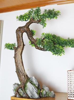 仿真梅花崖柏红枫树中小型假树禅意家居店铺微景观假植物摆设