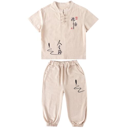男童汉服夏小学生中国风夏装套装薄款少爷服幼儿园古装演出服六一 - 图2