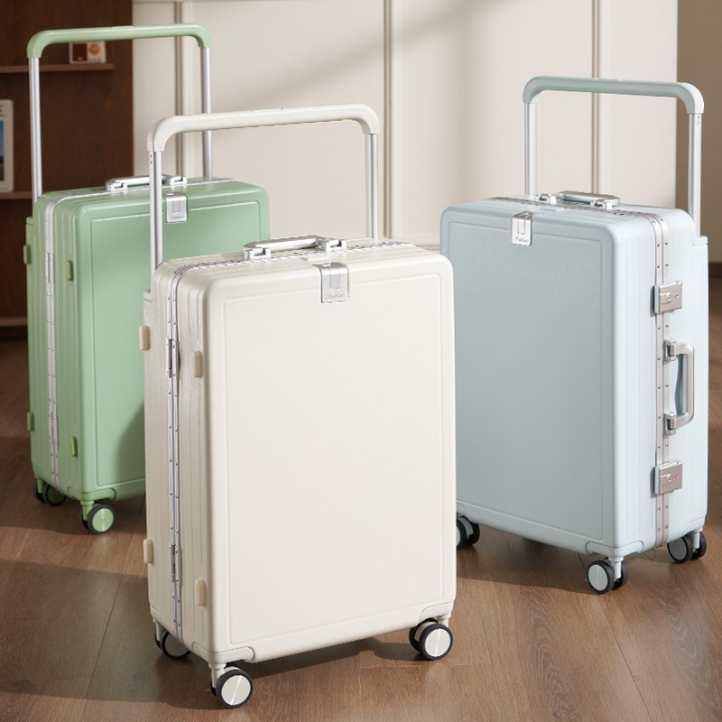 Wide trolley aluminum frame suitcase women's boarding m chassis 20 inches 2025 new password box men's 26 inches large capacity travel