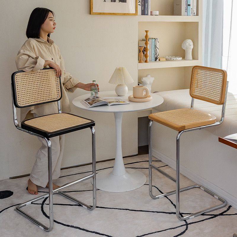 北欧实木藤编吧台椅家用高脚凳简约吧椅复古酒吧椅前台高椅子吧凳,淘宝优惠券,粉丝福利购,淘宝优惠卷