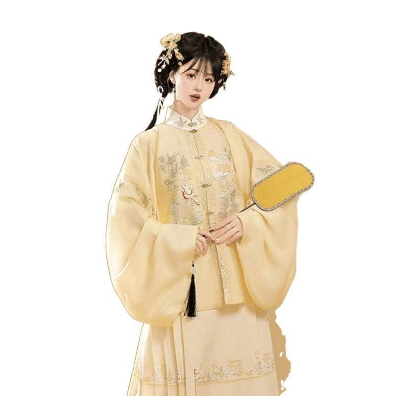 成人汉服春季新款【桂花兔】明制立领刺绣补服琵琶袖马面裙套装,淘宝优惠券,粉丝福利购,淘宝优惠卷