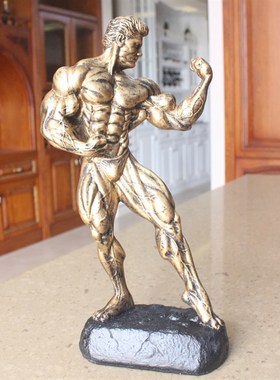 创意健美比赛奖杯欧式人物摆件肌肉男雕塑健身房装饰品礼物纪念品