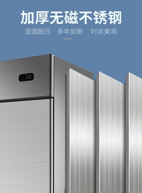 科冷四门商用冰箱双开门冰柜不锈钢立式冷冻柜厨房大容量冷冻立柜