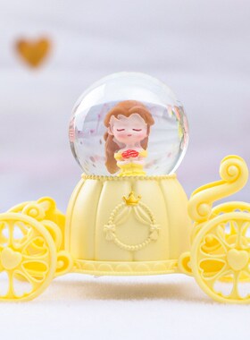 少女心公主马车45#迷你水晶球摆件女生卧室氛围小灯节日礼品
