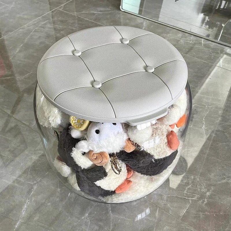 娃娃收纳桶透明凳子装布娃娃毛绒玩具整理神器儿童储物玩偶收纳箱,淘宝优惠券,粉丝福利购,淘宝优惠卷