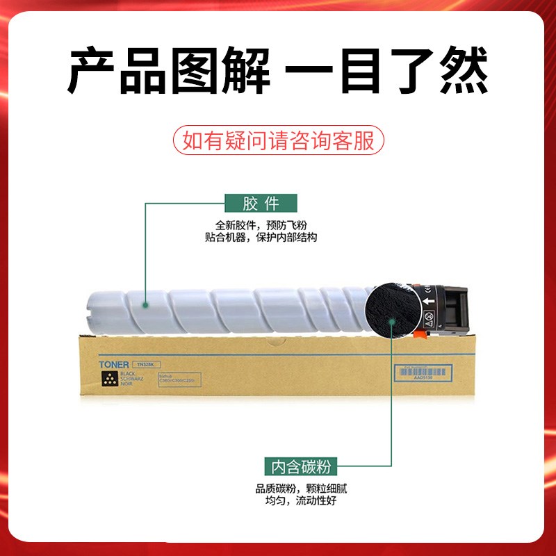 适用汉光HGFC5306S粉盒C5366S 5306S墨粉盒HG-TN5z306S彩色墨粉筒 - 图2