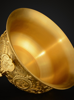 纯铜聚宝盆摆件客厅家用聚宝盆全铜开业礼品大号