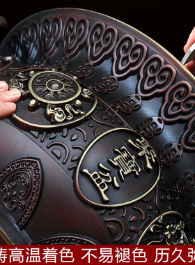 紫铜色聚宝盆摆件纯铜风水招财家用家居客厅玄关办公室桌面装饰品