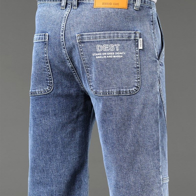 夏季新拼接牛仔短裤男士夏季薄印花男士休闲中裤时尚七分裤,淘宝优惠券,粉丝福利购,淘宝优惠卷