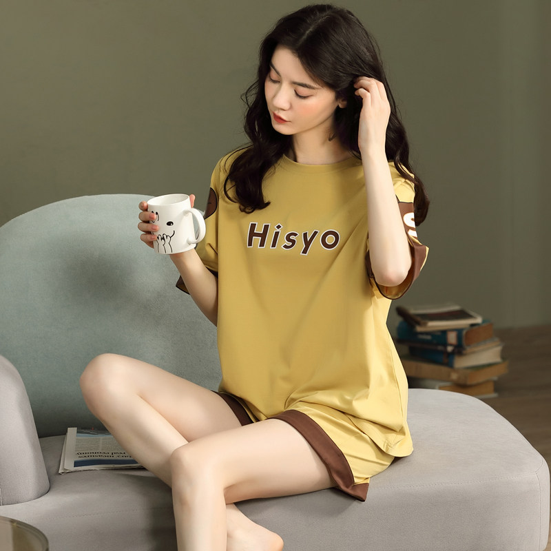 睡衣女夏纯棉可爱韩版学生短袖薄款宽松两件套装春秋家居服可外穿,淘宝优惠券,粉丝福利购,淘宝优惠卷