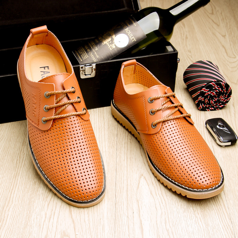 男士凉鞋真皮男鞋软皮透气牛皮牛筋底休闲皮鞋韩版英伦镂空洞洞鞋,淘宝优惠券,粉丝福利购,淘宝优惠卷
