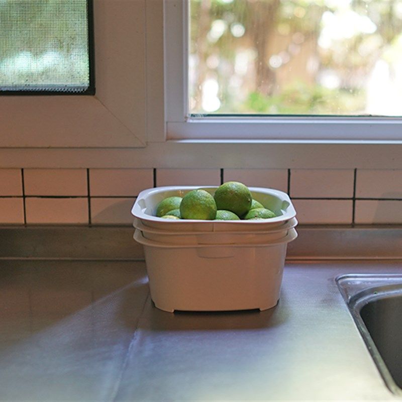 朴房 简约沥水篮三件套 洗菜厨房收纳筐水果蔬菜篮淘米霜山带盖子,淘宝优惠券,粉丝福利购,淘宝优惠卷