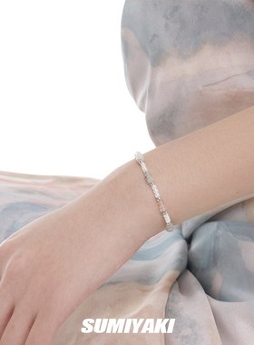 银饰手链 SfUMIYAKI 彩珠系列春夏度假彩色串珠不掉色碎银甜酷手