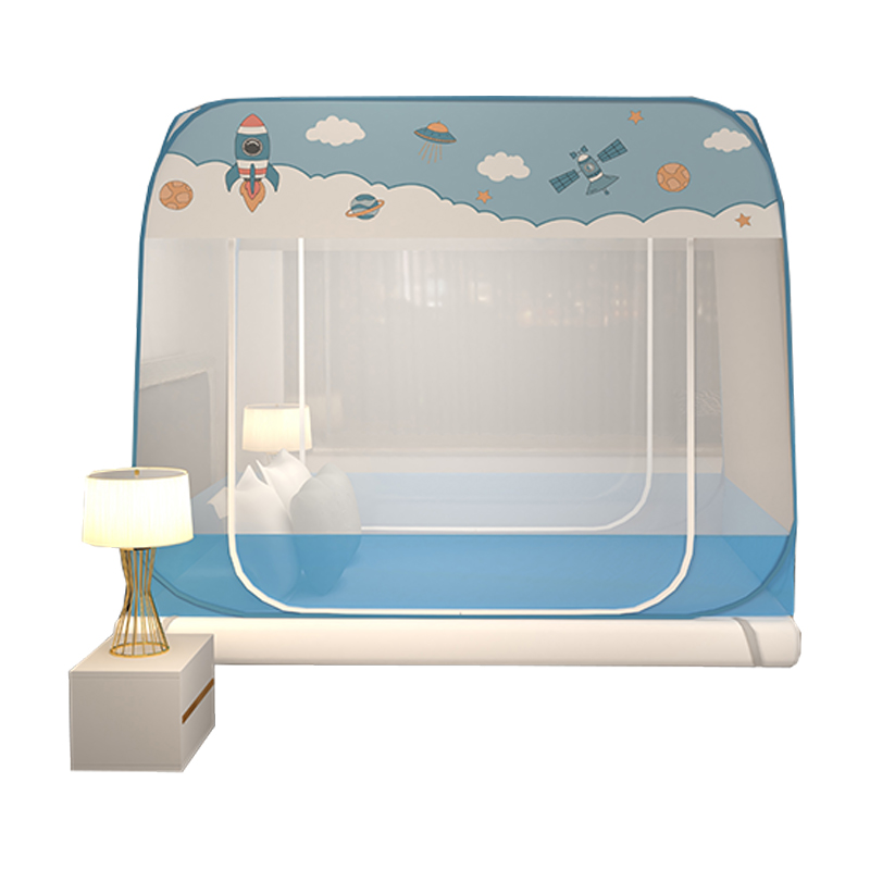 免安装可折叠家用蚊帐1.5加密拉炼防蚊摔1.8米S单双人床蒙古包蚊 - 图3