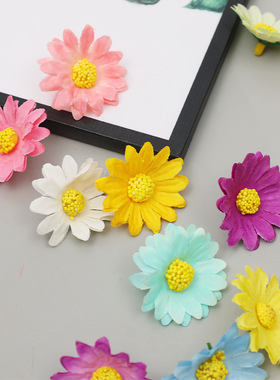 仿真花头小雏菊人造假花家居茶几餐桌摆件装饰绢花藤条花头配件